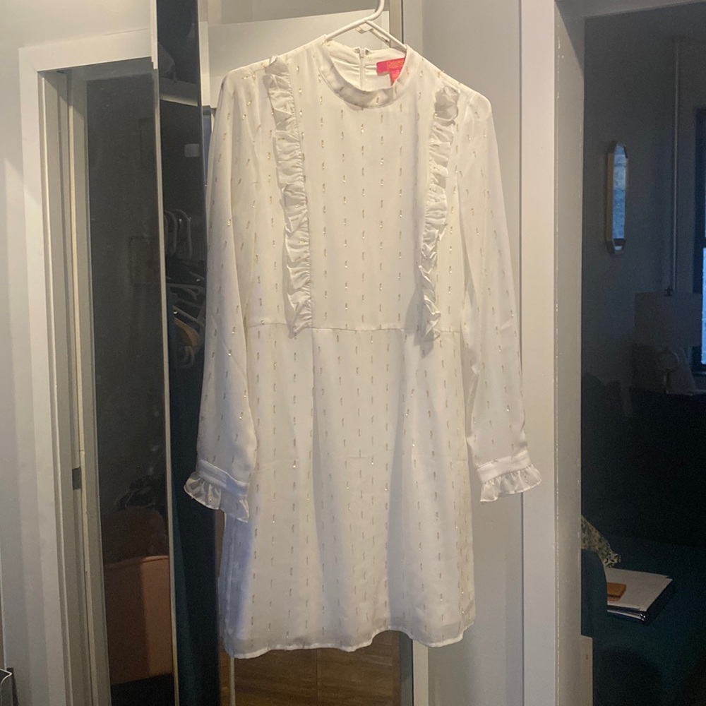 White and gold Catherine Catherine  Malendrino dress